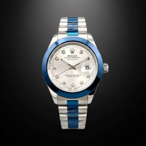 Rolex Two Tone Diamond Watch - Silver / Blue