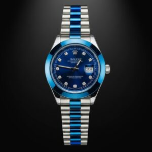 Rolex Two Tone Diamond Watch - Blue / Silver