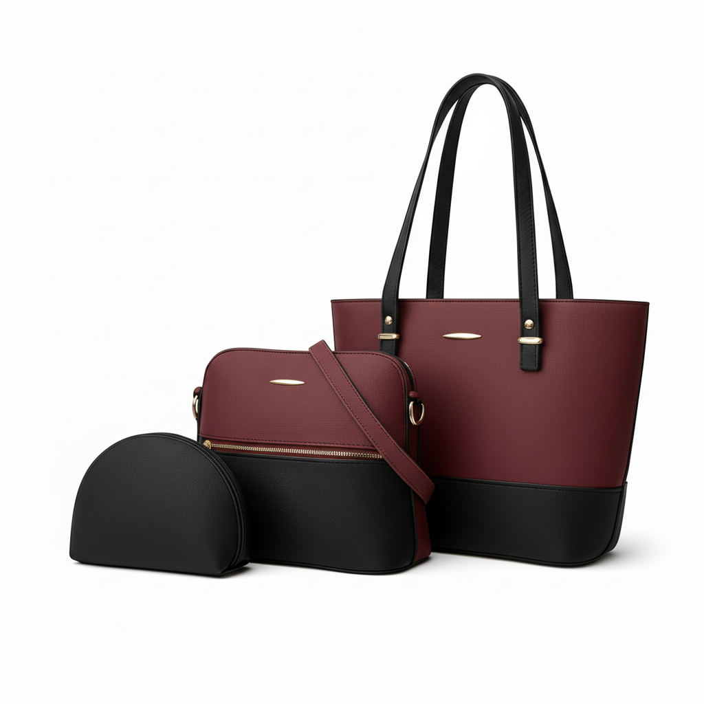 Grace 3 Pcs - Maroon / Black