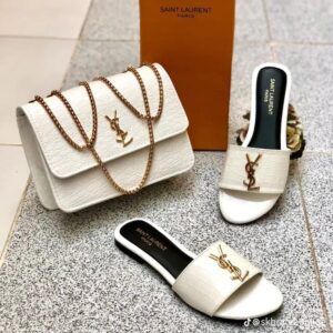 YSL Crossbody with Slippers - White