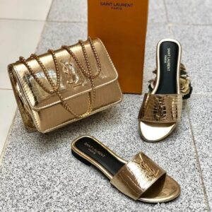 YSL Crossbody with Slippers - Golden