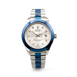 Rolex Two Tone Diamond Watch - Silver / Blue