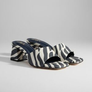 Printed Zebra Heels - Black / White